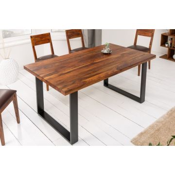 Eettafel Iron Craft II 140cm Massief Sheesham Hout - 40816