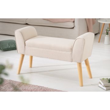 Bank Scarlett 90cm Linnen Beige - 40407