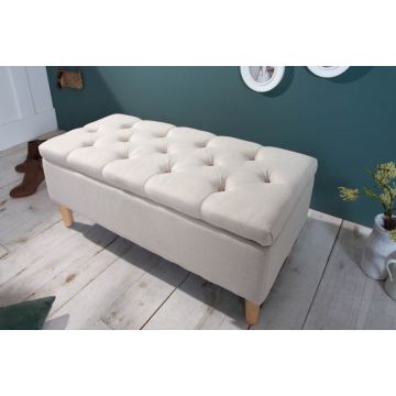 Bank Castle Beige 100cm met opbergruimte - 40408