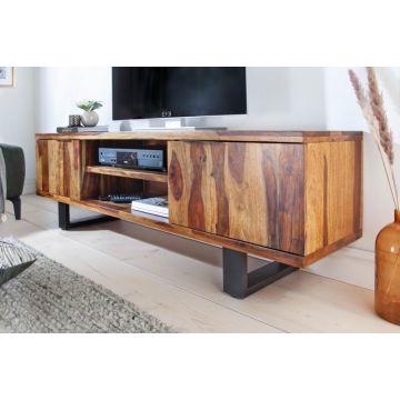 TV-Meubel Elements II 160cm Massief Sheesham Hout - 37209