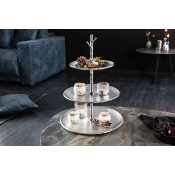 Etagère Abstract Zilver 35cm - 41604