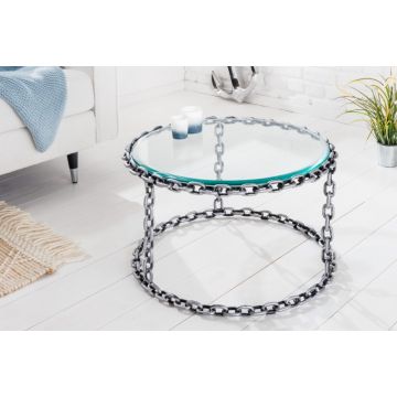 Salontafel Chain Zilver 65cm Rond - 42235