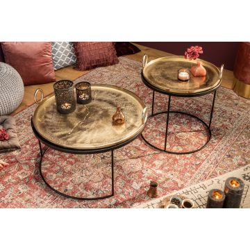 Salontafel 2-delig Goud Elements 62cm Rond - 39088