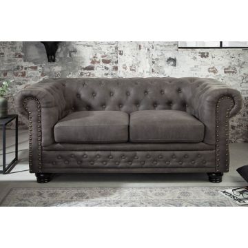 Bank 2-zits Chesterfield II Antiek Grijs 150cm - 40518