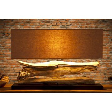 Tafellamp Riverine Beige Massief Hout 55cm - 17326