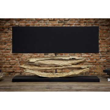 Tafellamp Riverine Zwart Massief Hout 55cm - 17327
