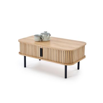 Scandinavische Salontafel met Opbergruimte Angelina Natuurlijkbruin 90x50cm