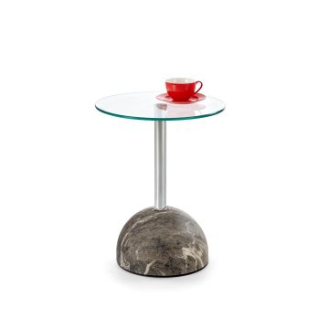 Ronde Bijzettafel Ariana Grijs Ø 40cm Glas