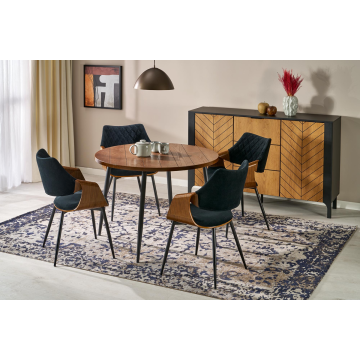 Moderne Ronde Eettafel Barry Warm Walnoot Bruin Ø105cm