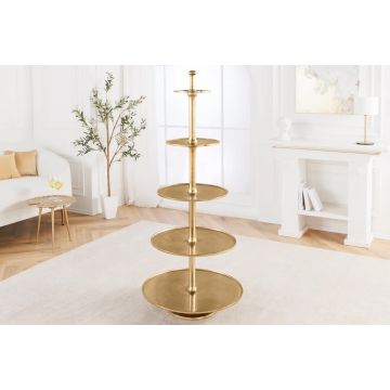 Design Schalen XXL Etagère Abstract 150cm Goudkleurig Metaal Met Vijf Lagen Handgemaakt - 43500