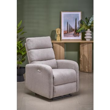 Elektrisch Verstelbare Relax Fauteuil Carinio Beige met Massagefunctie en USB-poort