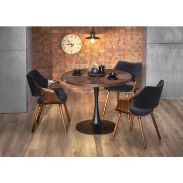 Eettafel Rond Carmelo Walnoot Bruin 100cm