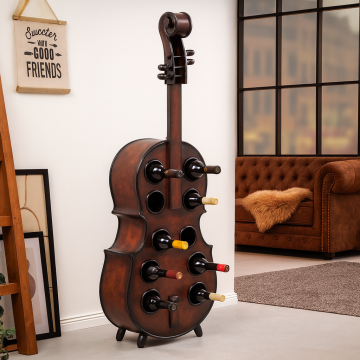 Extravagant Wijnrek Cello 133cm Bruin Dennenhout Voor 10 Flessen - 42580
