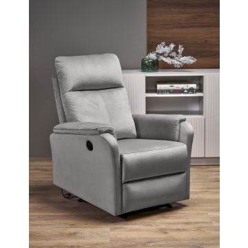 Elektrische Verstelbare Fluwelen Relax fauteuil Crocus Grijs