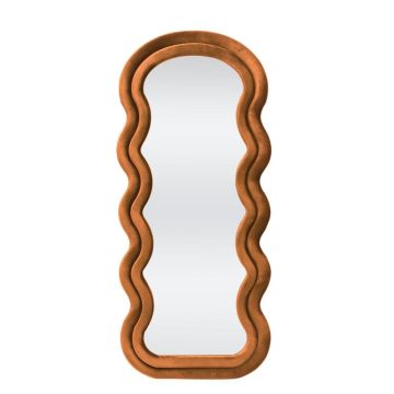 Fluwelen Wand- / Vloer Spiegel Confetto Kaneel 160cm