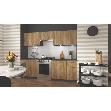 Keuken Daria 240cm Bruin Eiken/Antraciet Modern