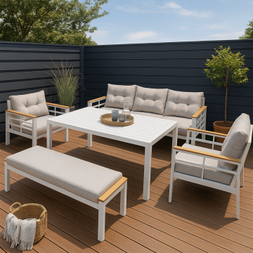 Diningset Blakes Antraciet | 7-persoons Tuinset 150cm