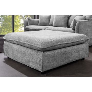 Hocker Heaven 100cm Grijs Bouclé Gestoffeerd - 44191