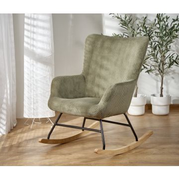 Schommelstoel Belmiro Olijf Groen Stof Metaal frame
