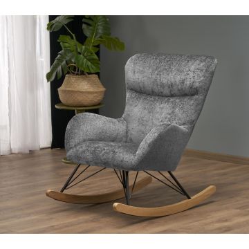 Moderne Fauteuil Castro Grijs Stof Metaal Frame