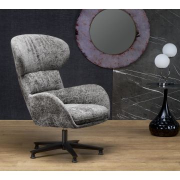 Draaibare Lounge Fauteuil Franco Grijs Stof