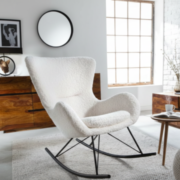Schommelstoel Scandinavia Swing Wit bouclé wol - 43139