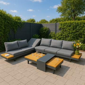 Loungeset Emerald - Barbados Antraciet verstelbaar