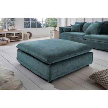 Grote Hocker Heaven 100cm Petrol Fluweel Stof - 40164