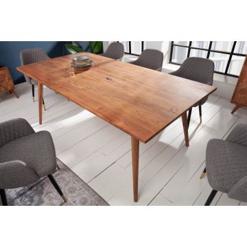 Massieve Eettafel Mystic Living 200cm Natuurlijk Acacia Massief Hout - 38419