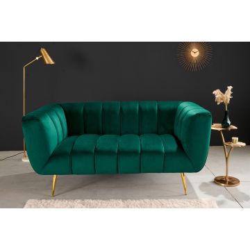 Bank 2-zits Noblesse Smaragdgroen 165cm Fluweel - 41247