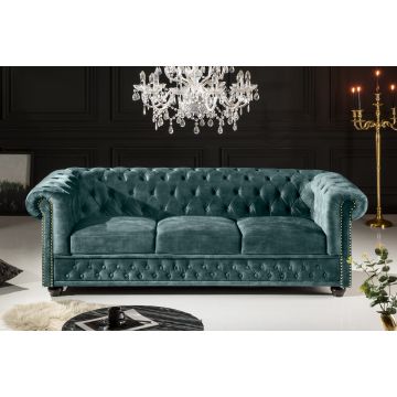 Bank Chesterfield Petrol 205cm Fluweel - 43091