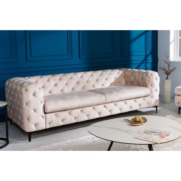 Bank 3-zits Barock Champagne 325cm Fluweel - 42641