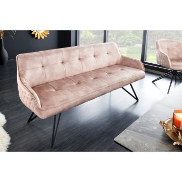 Bank Euphoria Greige (Grijs/Beige) 160cm Fluweel - 43126