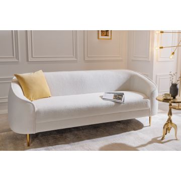 Bank Diva 3-Zits Wit Goud 205cm - 42817