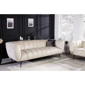 Bank 3-zits Noblesse Champagne 225cm Fluweel - 43266