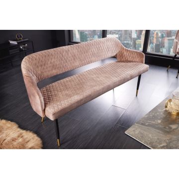 Bank 3-zits Paris Champagne 160cm Fluweel - 43682