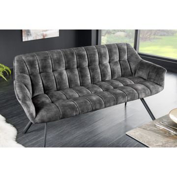 Bank Papillon 165cm Grijs Fluweel - 43881