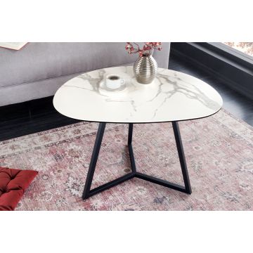 Moderne Salontafel Marvelous 70cm Wit Marmer keramiek Gemaakt In Italië - 42144