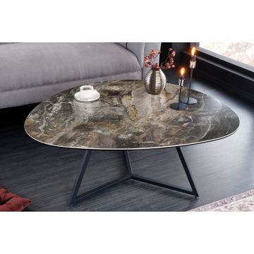 Moderne Salontafel Marvelous 90cm Taupe Marmer keramiek Gemaakt In Italië - 42141