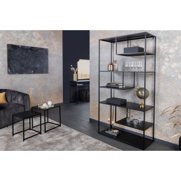 Moderne Boekenkast Dura Steel 180cm Zwart Metalen Staande kast Industrieel Design - 43327