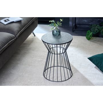 Ronde Bijzettafel Variaton 45cm Zwart Metalen Frame Handgemaakt - 43507