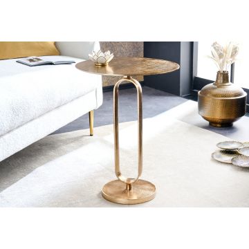Ronde Bijzettafel Elegance 60cm Goud Metaal Aluminium Handgemaakt - 43613