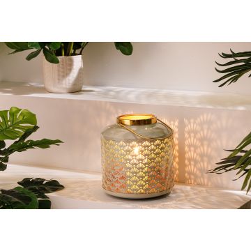Decoratieve Lantaarn Kaarslicht 20cm Pastelgroene Metalen Handgemaakte Lantaarn - 43828