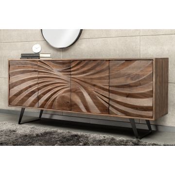 Massief Bruin Acaciahout Dressoir Hurricane 175 cm 3D-ontwerp - 44389