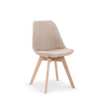 Moderne Eetkamerstoel K303 Beige Houten Frame
