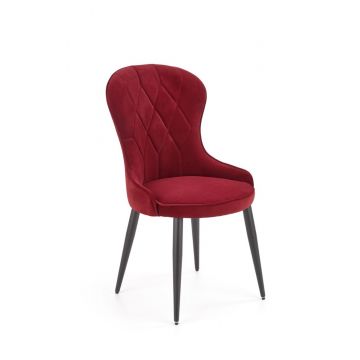 Moderne Eetkamerstoel K366 Rood Fluweel 