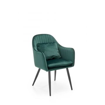 Moderne Eetkamerstoel K464 Groen Fluweel 