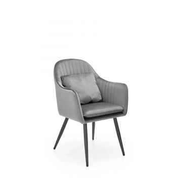 Moderne Eetkamerstoel K464 Grijs Fluweel 