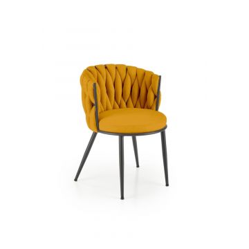 Moderne Eetkamerstoel K516 Mosterd Geel