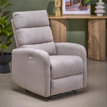 Elektrisch Verstelbare Relax Fauteuil Carinio Beige met Massagefunctie en USB-poort